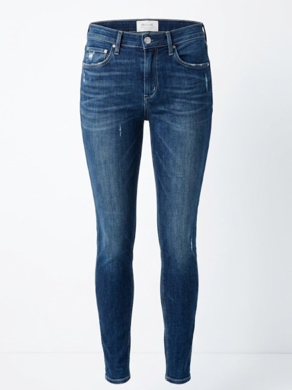 McGuire Jeans 28 Womens Dark Wash Skinny Distressed Indie Sleaze Model Off Duty